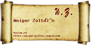 Weiger Zoltán névjegykártya
